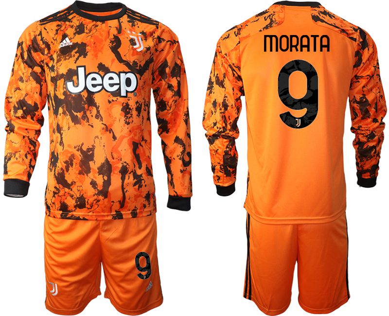 Men 2020-2021 club Juventus away long sleeves #9 orange Soccer Jerseys->juventus jersey->Soccer Club Jersey